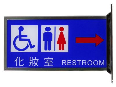 無障礙廁所雙面立牌