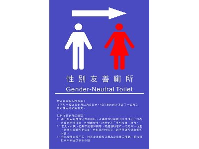 性別友善廁所向右